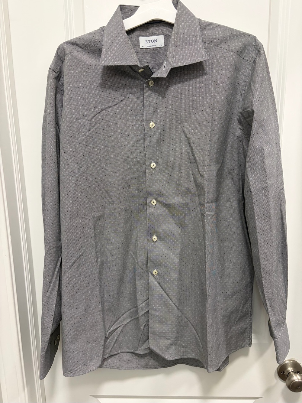 Eton of Sweden Button Up Collar Shirt 44 17.5 Gray Men’s XL EUC